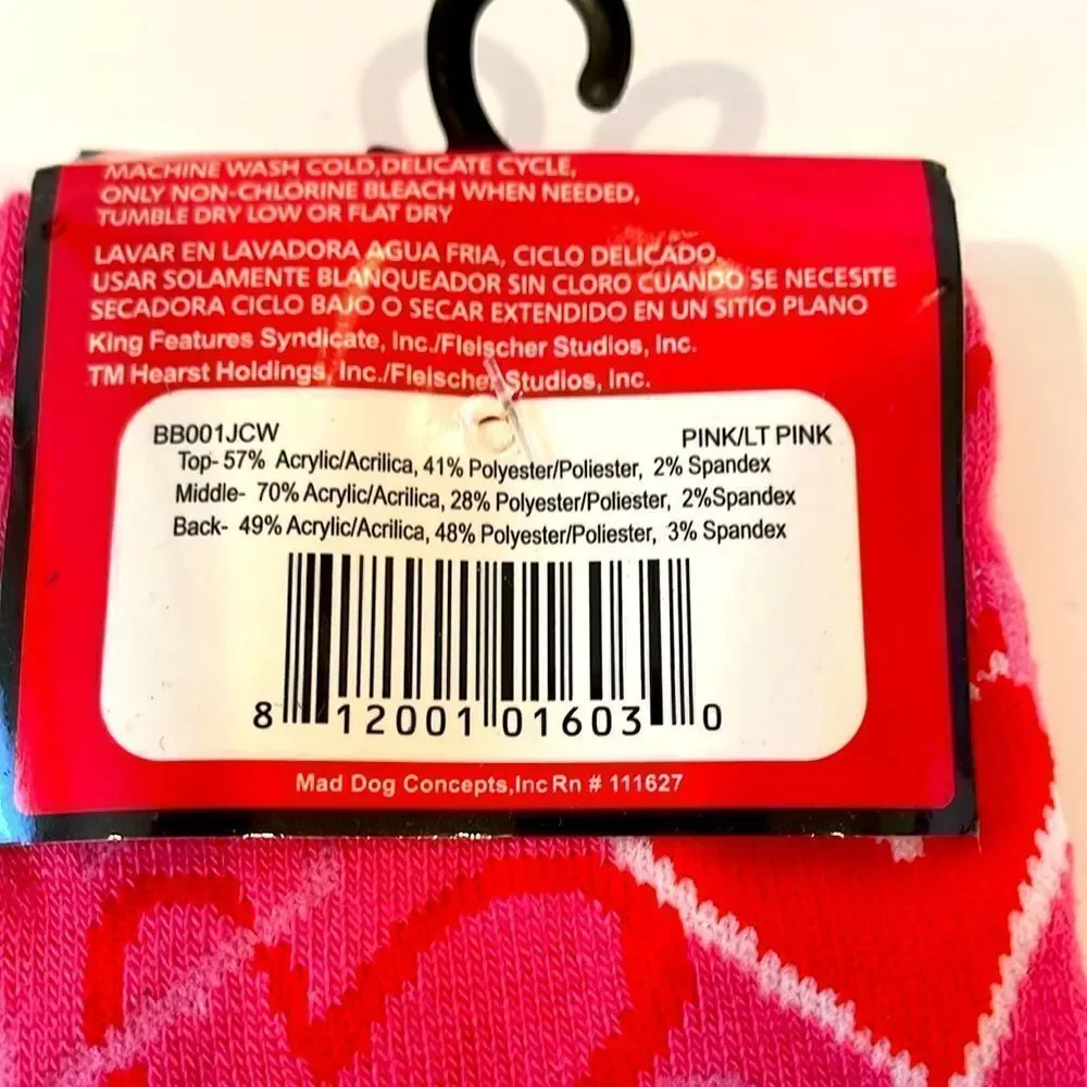 Betty Boop crew socks new unopened package Set of 3